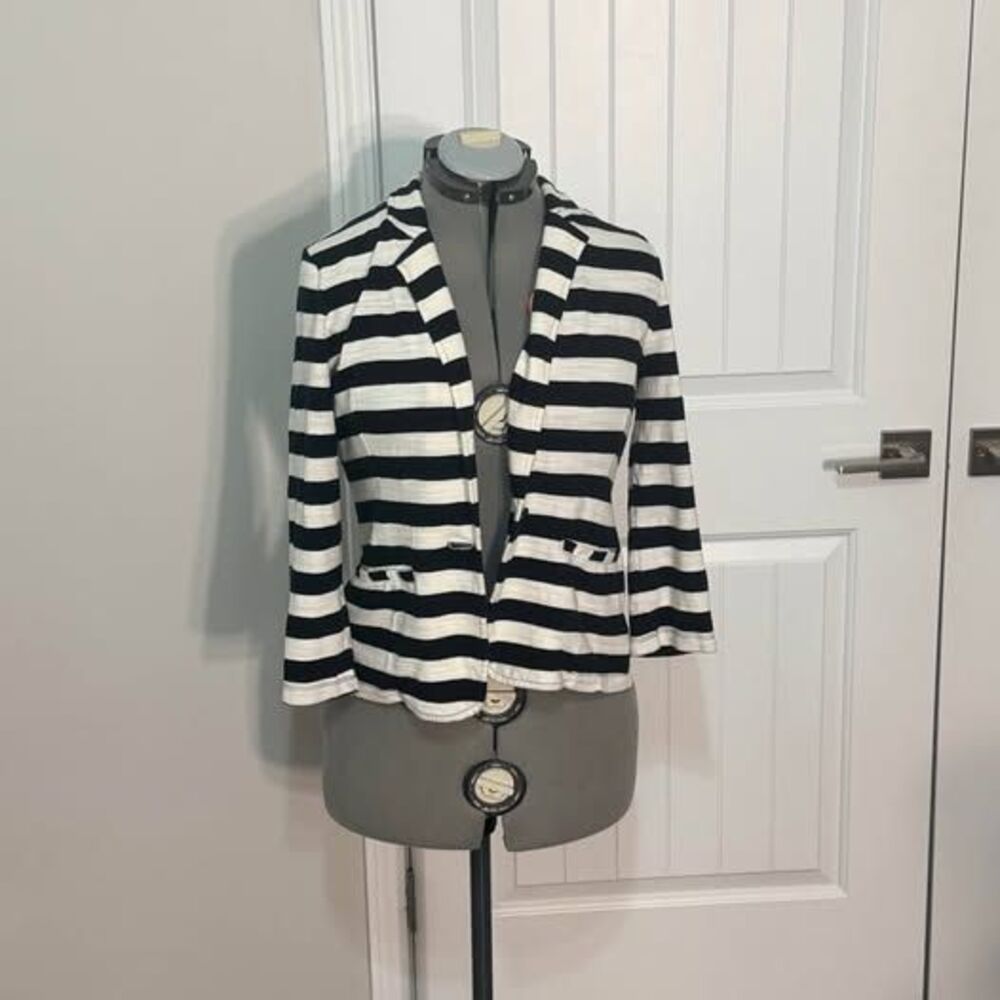 Caslon Striped Knit Blazer Size M, C7624